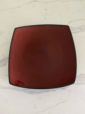 Square Red Lacquered Dessert Plates